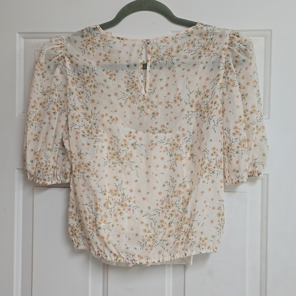 Cami NYC Rhela Cream Floral Puff Sleeve Blouse - Picture 7 of 10
